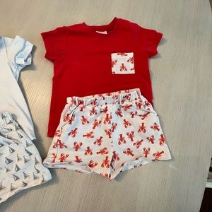 Stitchy fish 3T boys summer shorts sets